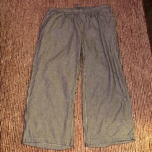 Old Navy Gray and White Pinstripe Wide-Leg Pants